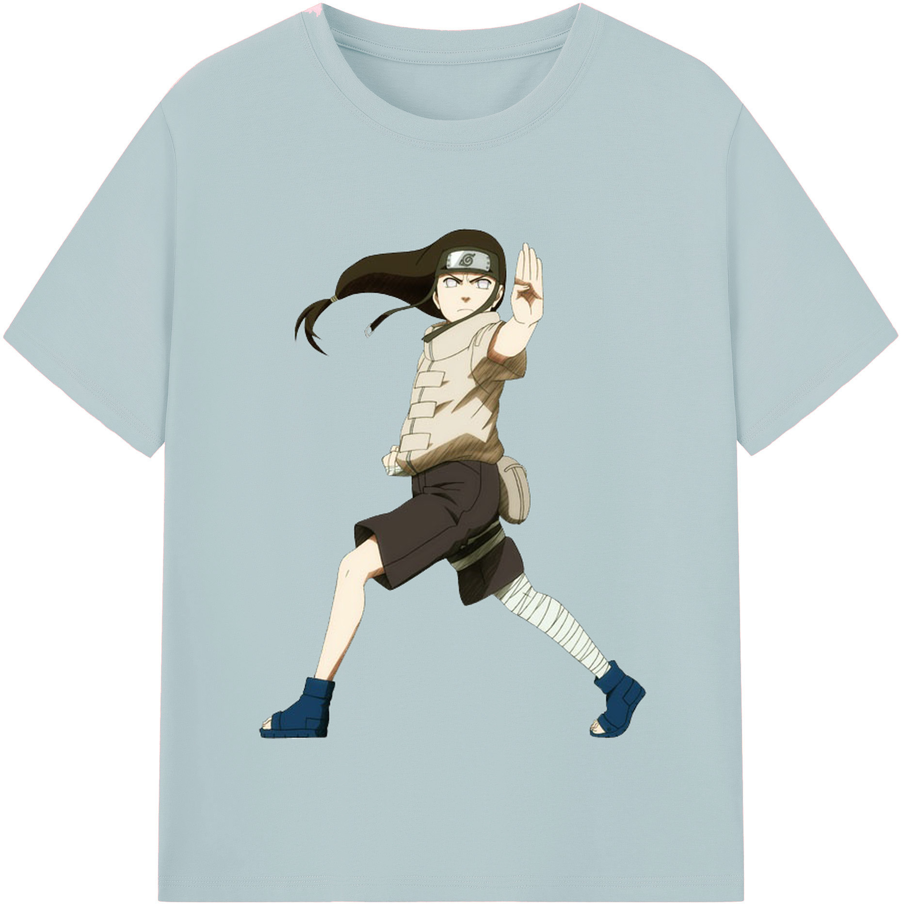 （画像用） NARUTO -ナルト- 日向ネジ Hyūga Neji 綿100％半袖Tシャツ（フロントプリント）